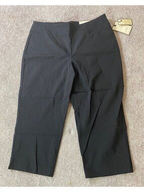 Dana Buchman Capri Mid-Rise Stretch Black Pull on Pants Medium